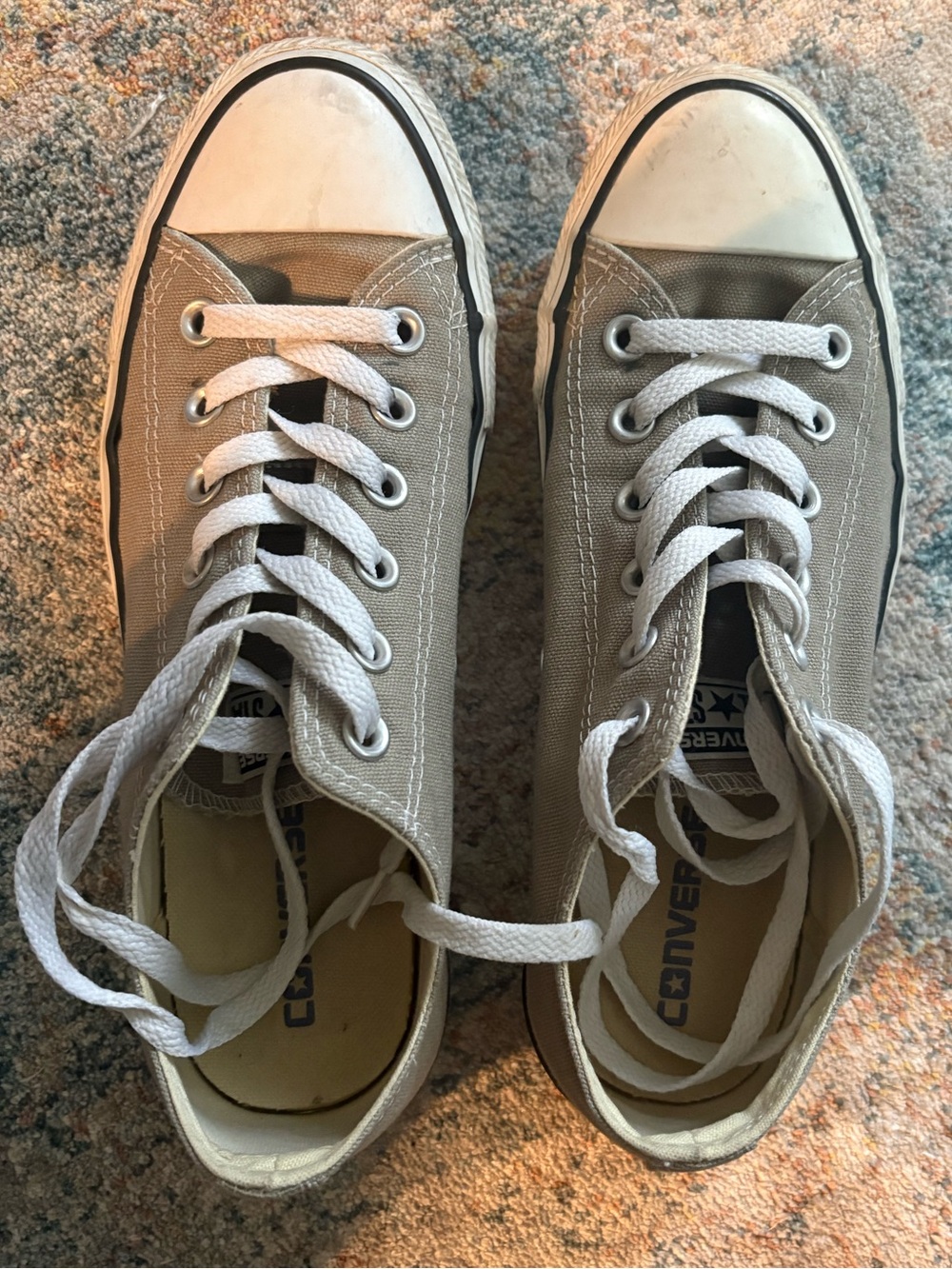 Converse Low Top Sneakers - Taupe with White Accents